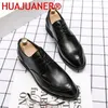 Casual Shoes Men's Business Dress For Men Korea Style Leather Fashion Comfortable Oxford Office Lace-up Solid Footwear