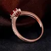 Solitaire ring Origineel 585 Purple Golden 14K Rose Golden Crystal Ruby Sieraden Ovaal verstelbare prachtige bruiloftsbetrokkenheid voor vrouwen D240419