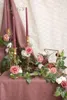 Flores decorativas Cores de ombre de Borgonha de Borgonha Rosal Rosal Rosal 5 Tons para Buquês de Casamento DIY Centrálias Arranjos Decorações (25pcs)