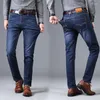 Jeans da uomo business casual slack streting fashion classici blu blu work pantaloni in denim abbigliamento marchio maschio