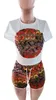 Desinger Kvinnor Tracksuits 2 Pieces Set Summer Spring Fashion Women Set Female Tops Print Kort ärm T-shirt