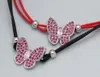 Braccialetti di fascino farfalla rame viola cz cristallo bracciale intrecciato donna femmina rosa nero arancione arancione rosso geloso animale gioiello