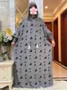 Vêtements ethniques 2024 Nouveau coton musulman Abaya pour femmes Ramadan Prayer Dubai Turkey Middle East Femme Robe Floral lâche Afrique Deux Cap D240419