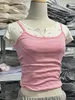 Tanks pour femmes Femmes décontractées rose crop top à rayures sexy Streetwear Strewear Slim tops