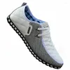 Sapatos casuais 2024 Men's Breathable Brandable White Sports Driving Driving Business