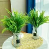 Decorative Flowers 10 Pieces Artificial Fake Plants Ferns Outdoor UV Resistant Green Leaves Outside Bouquet Garden Office Balcony