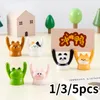 Party Supplies 1/3/5pcs Pig Animal Po Memo Card Clip Holder Desk Name Wedding Favors Place Note Stand Cake Decorate