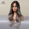 human curly wigs New medium length curly hair golden brown mixed color gradient wig female hair chemical fiber mechanism wig