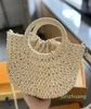 designer's grass woven tote bag mini woven handbag women's beach outdoor drawstring shoulder cross body bag straw handbag