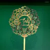 Party Supplies 2024 Eid Mubarak Cake Topper Acrylic Gold Cupcake For Hajj Decorations Muslim Baking