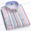 Men's Casual Shirts Size M~7XL 100% Pure Cotton Oxford Mens Striped Plaid Shirts Male Casual High Quality Long slve Shirt for Men Button Up Shirt T240419