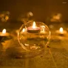 Candle Holders Glass Holder Transparent Creative Tea Light For Dining Home Year Table Centerpieces Valentine's Day Halloween