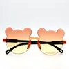 Lunettes de soleil de soleil pour enfants ours en forme d'enfants Cartoon Rimless UV400 Embouts d'enfants