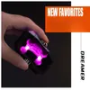 Windproof Direct Punch Double Flame Metal Without Gas Lighter Decompression Gyro Glow Transparent Without Gas Window Turbo Torch Lighter Gifts