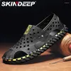 Sandálias Skindeep Casual Mens Sapatos Verão Summer Breathable Praia Caminhada ao ar livre Fashion Fashion Designer Luxury Flat