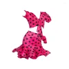 Bühne tragen lateinische Tanzkostüm Girls Rose Pink Dots Anzug Anzug Performance Kleidung Sommer Kinder Übungskleid Kleid BL12609