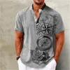 Mäns casual skjortor sommaren män Henley skjorta korta slve toppar 3d bra resa grafisk kläder modedesigner kläder strtwear mens hawaiian skjorta t240419