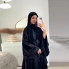 Ethnic Clothing Arabic Dubai Satin Abayas For Women Eid Ramadan Muslim Modest Dress Ruffles Cardigan Islam Kimono Kaftan Marocain Robe