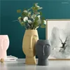 Wazony Tingke Nordic proste wbi-sabi abstrakcyjne portret ceramiczny suszony wazon kwiatowy europejski retro ozdoby sztuki nowoczesne dekoracje domu