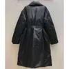2024 Luxury Brand Womens Down Jacket Fashion Mode d'hiver manteau long avec ceinture Tendance chaude Parka Femme Coton Large Pocke Casual Coat