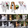 Garden Flower Pot Cute Dog Shaped Planter Samoyed Labrador Shepherd Dog Vase Pots PVC Home Outdoor Garden Decor Flowerpots 240410