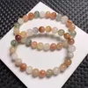 Link Bracelets 8MM Natural Colored Hair Quartz Bracelet Women Beautiful Colorful Crystal Energy Healing Fashion Gemstone Jewelry