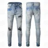 Männer Hosen Designer Herren Designer Jeans Am Jeans Distressed zerrissenen schlanken geraden Jeans für Männer Print Womens Mode Mans Skinny Hosen