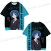 T-shirts voor heren anime manga t-shirts bocchi de rock 3d print strtwear mannen vrouwen mode oversized korte slev t shirt joch ts tops kleding t240419