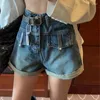 Shorts femminile 2024 Summer Corea del Sud Gate East High Waist High Curled Pants a gamba a gamba a gamba a-line versatili