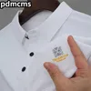 High End Ice Silk Traceless Mens Polo Shirt Summer Lapel broderad decal T -shirt för män Korea Brand Slim Golf Wear 240410