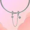 Loose Gemstones 925 Sterling Silver 2024 Autumn Charm Lock Moon Safety Chain Beads Fit Original Bracelets Women DIY Jewelry