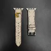 Designer Luxury Brand Apple Watch Band 40mm Flower Leather Watchs Strap Broupe pour Iwatch 8 7 6 5 4 SE