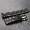 Watch Bands Brushed Crazy Horse Leather Strap 20mm 21mm 22mm 23mm 24mm 26mm Brown Black Brass Buckle Genuine Bracelet