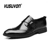 Sapatos casuais homens derby moda vestido clássico brogue mocassins pretos calçados causais para festa grande tamanho 38-48