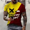 Men's T Shirts Summer 3D Devil Smiles Printing T-Shirt For Men Short Sleeve Clothing Casual Colorful Streetwear Fashion Outdoor Tees&Tops