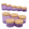 Bouteilles de rangement faux couvercle en bois de compagnie de compagnie jars cosmétiques contenant 100g 120g 150g 200g 250g vide vide creux pourpre cème crème bouteille en plastique pot avec