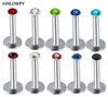 Acciaio inossidabile Junlowpy Rings Crystal Labret Internamente Mix 6810 mm Gioielli per tutto il piercing sexy Stullo ad anello per labbra T29138149