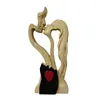 Estatuetas decorativas metal de busto antigo para pátio ornninentsal estátua de madeira eterna decoração feminina e beijo de amor