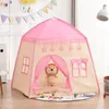 Childrens Tent Playhouse chłopcy i dziewczęta w pomieszczeniach i na zewnątrz przenośna tkanina Oxford Pink Blue Toy Small House 240415