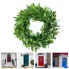 Decorative Flowers Artificial Garland Faux Eucalyptus Tree Simulation Green Leaf Wedding Wreath Plastic Decor Door Pendant Wall Ornament