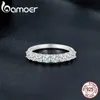 Solitaire Ring BAMOER 0.8CT D Color VVS1 EX Round Moissanite Ring 925 Sterling Silver Eternity Ring Women Engagement Wedding Luxury Band d240419