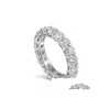 Anneaux Vecalon 8 Styles Luster Promise Band Ring 925 Sterling Sier Diamond Engagement For Women Men Bijoux Drop Livraison OTFMS