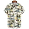 Camicie casual da uomo hawaiano palma da stampa 3d camicia per uomo cool estate street top a maniche corta