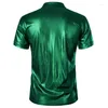 Polos masculine Mens Green Metallic à manches courtes Polo