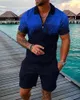 Summer 2024 Mens suit explosion super casual fashion sportswear 3d digital printed mens lapel short sleeve beach 240412