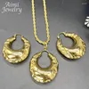 Ketting oorbellen set 18k goud vergulde koperen sieraden voor vrouwen hanger Braziliaanse Ethiopische bruids bruidsfeest geschenken