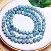 Link Armbanden Natuurlijke larimar Triple Circle Bracelet Fashion Energy Stone Reiki Healing Crystal Strand Fengshui Gift 1 stcs 5/6mm