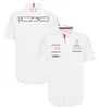 F1 Camas de cuello de polo masculino 2024 nueva camiseta del equipo de carreras de fórmula 1 camiseta de manga corta para hombres camisa de botón blanco casual