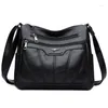 Totes Soft Leather Women Bag Designer Ladies Handväska Purses 2024 Luxury Female Shoulder Large Capacity Crossbody Bags Sac