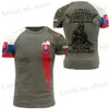 Camisetas masculinas Novo veterano de verão T-shirt 3D T-shirt para homens Soldados do exército eslovaco bandeira de soldado de grandes dimensões de roupas masculinas Pullover O-pescoço OUT TAMP
